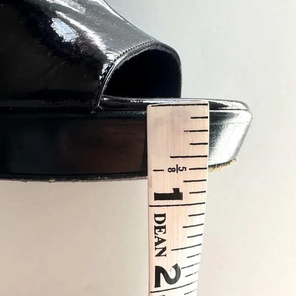 Sergio Rossi Crinkle Patent Leather Open-toe Booties Golden Statement Buckles 38 - Picture 11 of 14